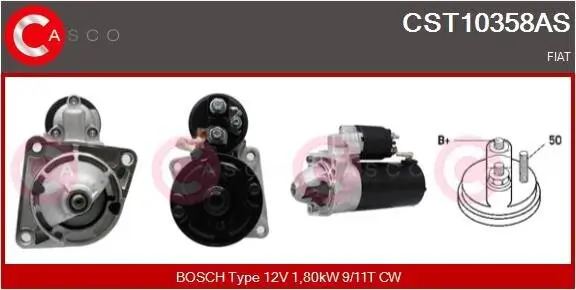 Starter 12 V 1,80 kW CASCO CST10358AS