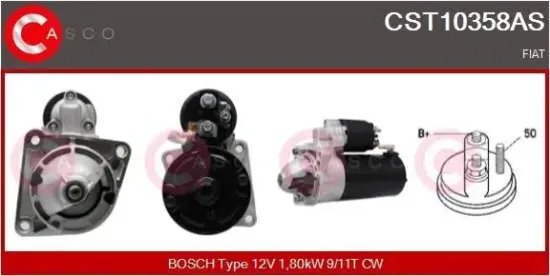 Starter 12 V 1,80 kW CASCO CST10358AS Bild Starter 12 V 1,80 kW CASCO CST10358AS