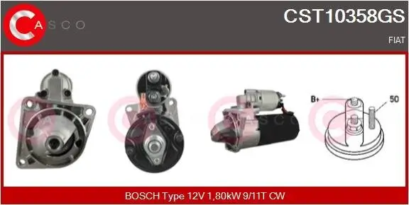 Starter 12 V 1,80 kW CASCO CST10358GS