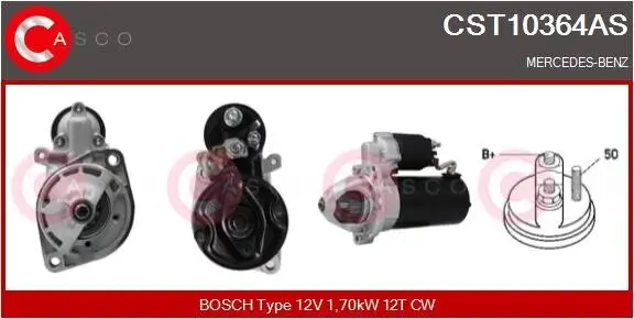 Starter 12 V 1,70 kW CASCO CST10364AS