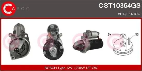 Starter 12 V 1,70 kW CASCO CST10364GS Bild Starter 12 V 1,70 kW CASCO CST10364GS