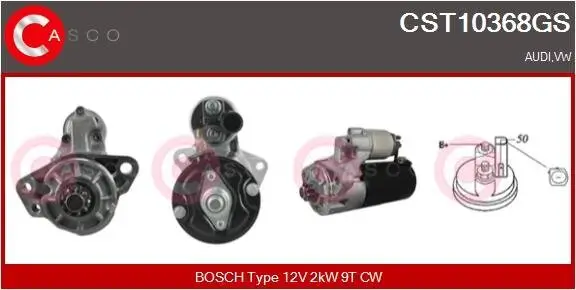 Starter 12 V 2 kW CASCO CST10368GS