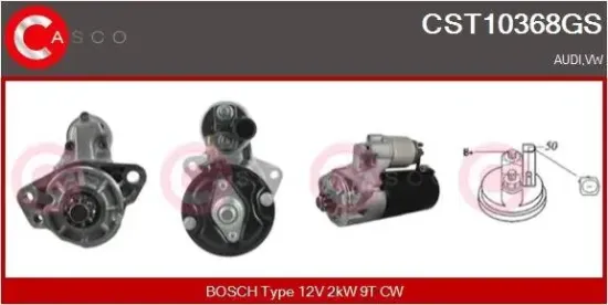 Starter 12 V 2 kW CASCO CST10368GS Bild Starter 12 V 2 kW CASCO CST10368GS