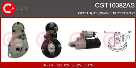 Starter 12 V 1,70 kW CASCO CST10382AS