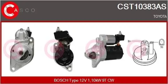 Starter 12 V 1,10 kW CASCO CST10383AS