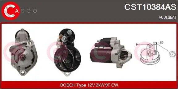 Starter 12 V 2 kW CASCO CST10384AS