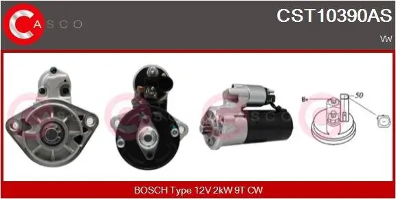 Starter 12 V 2 kW CASCO CST10390AS