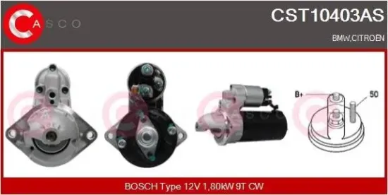 Starter 12 V 1,80 kW CASCO CST10403AS Bild Starter 12 V 1,80 kW CASCO CST10403AS