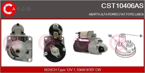 Starter 12 V 1,10 kW CASCO CST10406AS