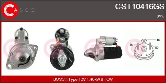 Starter 12 V 1,40 kW CASCO CST10416GS