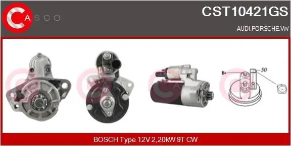 Starter 12 V 2,20 kW CASCO CST10421GS