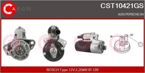 Starter 12 V 2,20 kW CASCO CST10421GS Bild Starter 12 V 2,20 kW CASCO CST10421GS