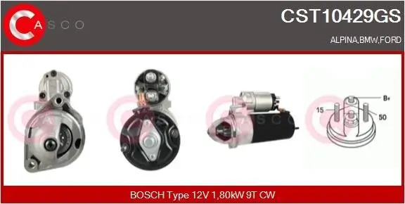 Starter 12 V 1,80 kW CASCO CST10429GS