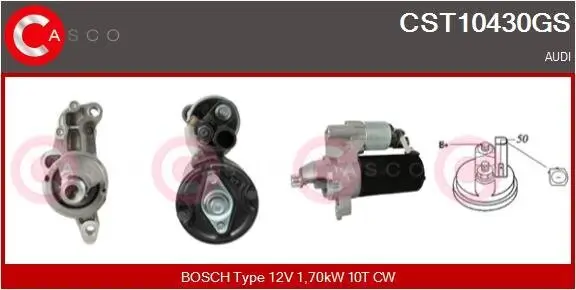 Starter 12 V 1,70 kW CASCO CST10430GS