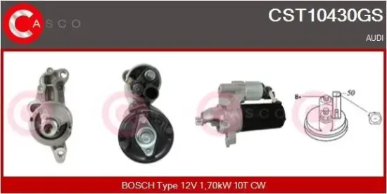 Starter 12 V 1,70 kW CASCO CST10430GS Bild Starter 12 V 1,70 kW CASCO CST10430GS