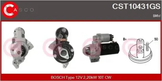 Starter 12 V 2,20 kW CASCO CST10431GS Bild Starter 12 V 2,20 kW CASCO CST10431GS