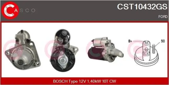 Starter 12 V 1,40 kW CASCO CST10432GS