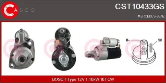 Starter 12 V 1,10 kW CASCO CST10433GS Bild Starter 12 V 1,10 kW CASCO CST10433GS