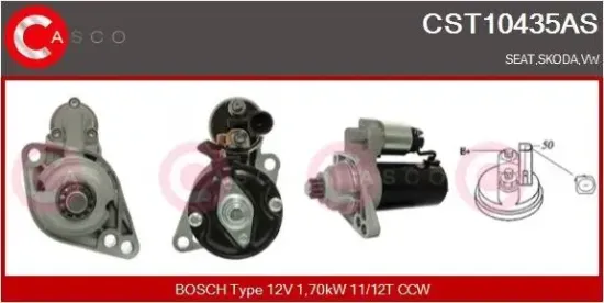 Starter 12 V 1,70 kW CASCO CST10435AS Bild Starter 12 V 1,70 kW CASCO CST10435AS