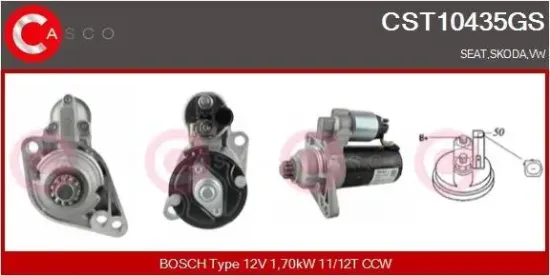 Starter 12 V 1,70 kW CASCO CST10435GS Bild Starter 12 V 1,70 kW CASCO CST10435GS