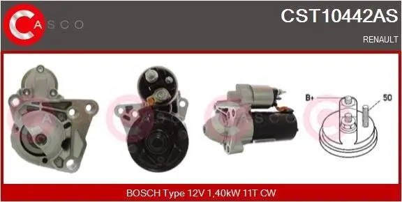 Starter 12 V 1,40 kW CASCO CST10442AS Bild Starter 12 V 1,40 kW CASCO CST10442AS