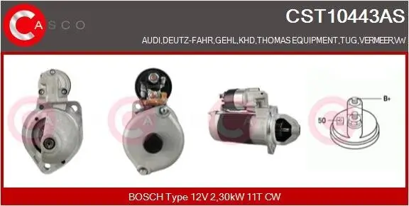 Starter 12 V 2,30 kW CASCO CST10443AS Bild Starter 12 V 2,30 kW CASCO CST10443AS