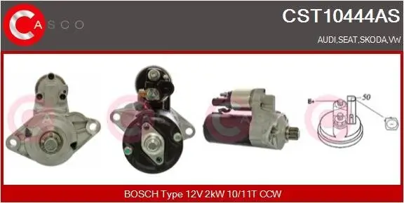 Starter 12 V 2 kW CASCO CST10444AS