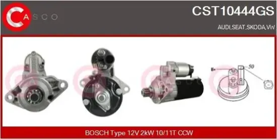 Starter 12 V 2 kW CASCO CST10444GS Bild Starter 12 V 2 kW CASCO CST10444GS