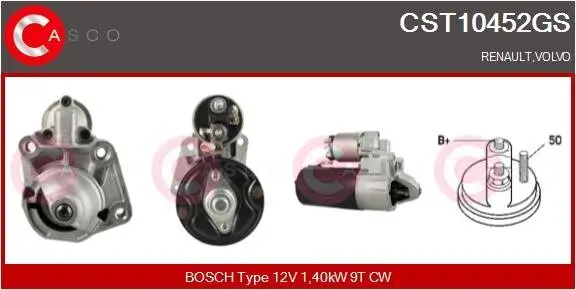 Starter 12 V 1,40 kW CASCO CST10452GS