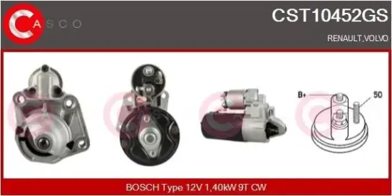 Starter 12 V 1,40 kW CASCO CST10452GS Bild Starter 12 V 1,40 kW CASCO CST10452GS