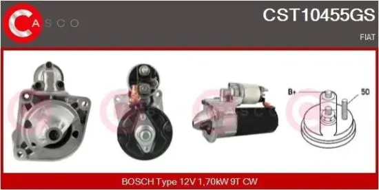 Starter 12 V 1,70 kW CASCO CST10455GS Bild Starter 12 V 1,70 kW CASCO CST10455GS