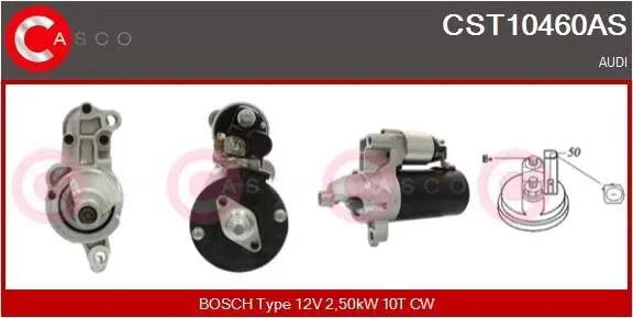 Starter 12 V 2,50 kW CASCO CST10460AS Bild Starter 12 V 2,50 kW CASCO CST10460AS