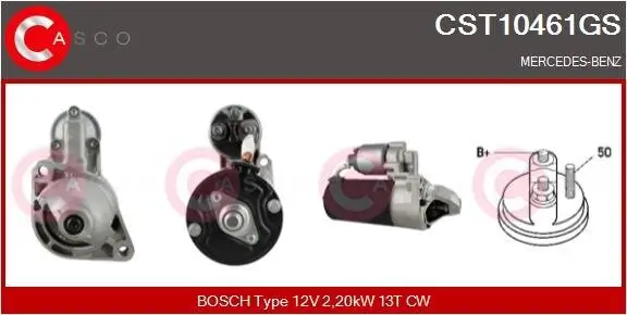 Starter 12 V 2,20 kW CASCO CST10461GS Bild Starter 12 V 2,20 kW CASCO CST10461GS