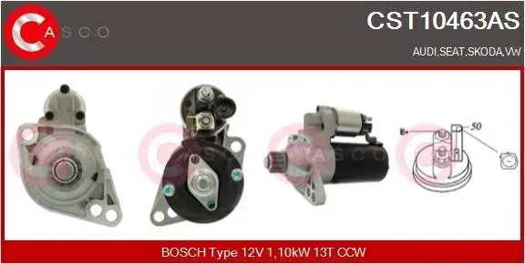 Starter 12 V 1,10 kW CASCO CST10463AS