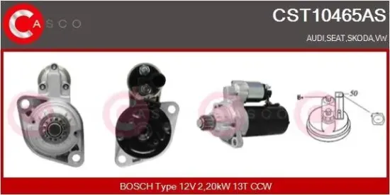 Starter 12 V 2,20 kW CASCO CST10465AS Bild Starter 12 V 2,20 kW CASCO CST10465AS