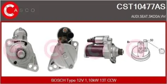 Starter 12 V 1,10 kW CASCO CST10477AS Bild Starter 12 V 1,10 kW CASCO CST10477AS