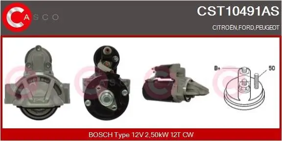 Starter 12 V 2,50 kW CASCO CST10491AS Bild Starter 12 V 2,50 kW CASCO CST10491AS