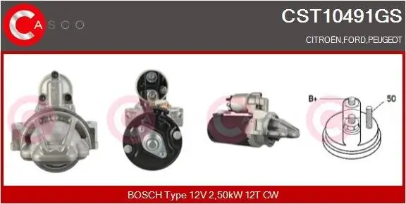 Starter 12 V 2,50 kW CASCO CST10491GS