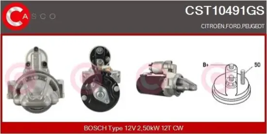 Starter 12 V 2,50 kW CASCO CST10491GS Bild Starter 12 V 2,50 kW CASCO CST10491GS