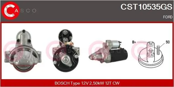 Starter 12 V 2,50 kW CASCO CST10535GS Bild Starter 12 V 2,50 kW CASCO CST10535GS