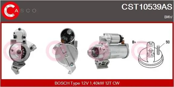 Starter 12 V 1,40 kW CASCO CST10539AS