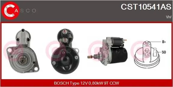 Starter 12 V 0,80 kW CASCO CST10541AS