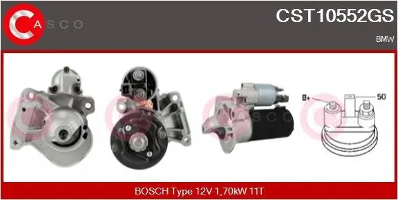 Starter 12 V 1,70 kW CASCO CST10552GS