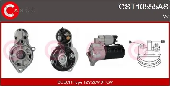 Starter 12 V 2 kW CASCO CST10555AS