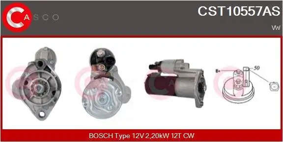 Starter 12 V 2,20 kW CASCO CST10557AS