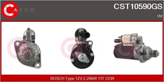 Starter 12 V 2,20 kW CASCO CST10590GS Bild Starter 12 V 2,20 kW CASCO CST10590GS