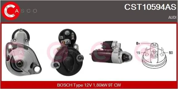 Starter 12 V 1,80 kW CASCO CST10594AS