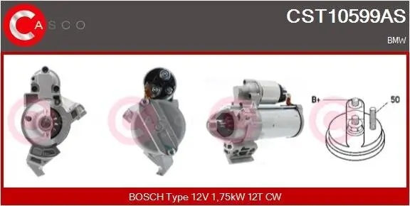 Starter 12 V 1,75 kW CASCO CST10599AS