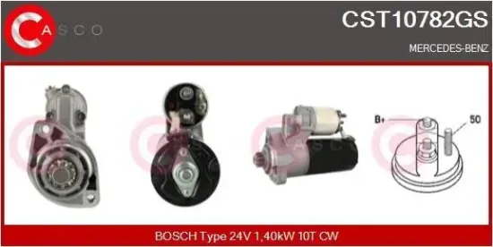 Starter 24 V 1,40 kW CASCO CST10782GS Bild Starter 24 V 1,40 kW CASCO CST10782GS