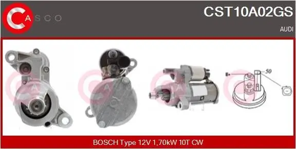 Starter 12 V 1,70 kW CASCO CST10A02GS